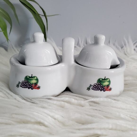 Houston Harvest Vintage Double Jam Pot Server - Picture 1 of 11